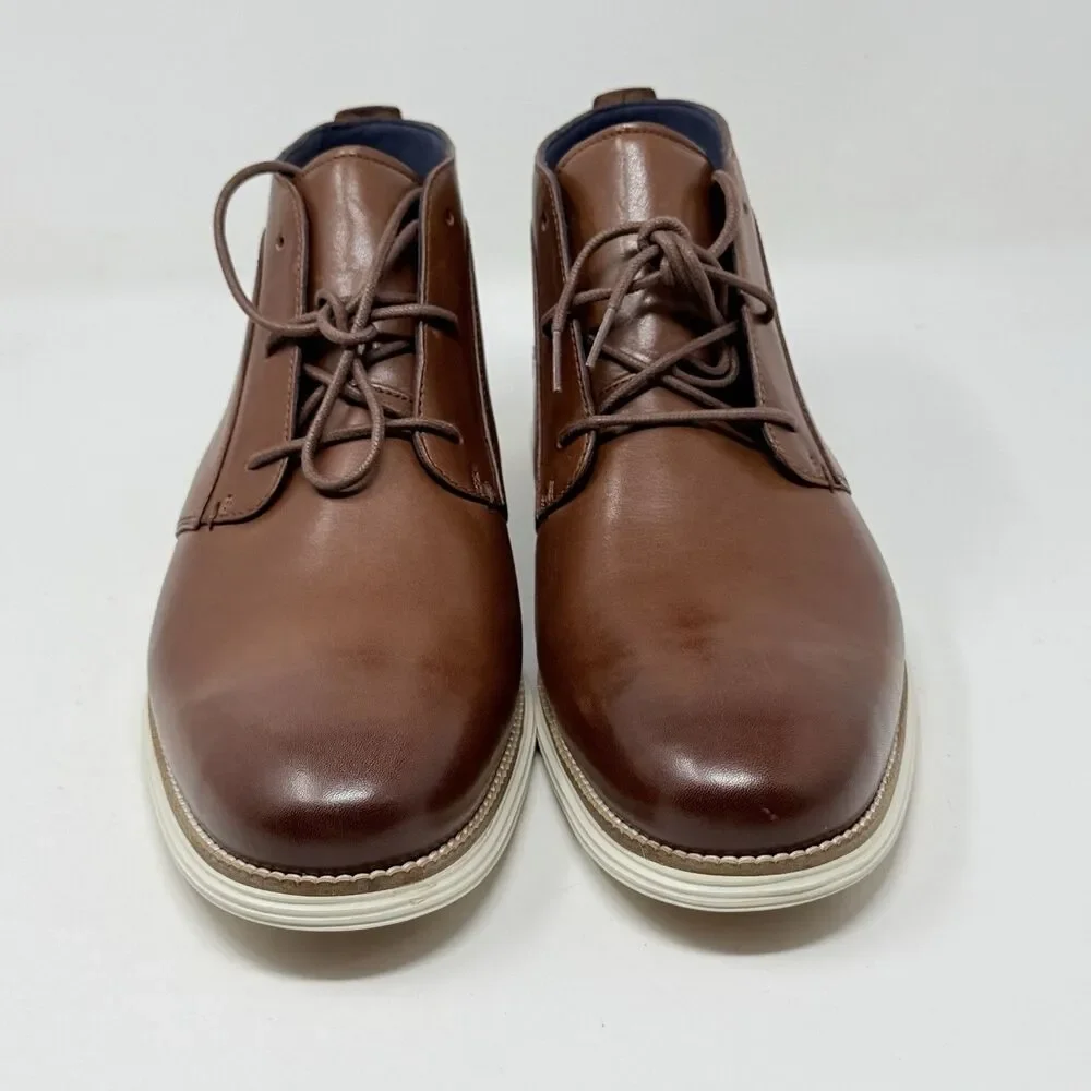 Cole Haan Original Grand Chukka Boots Mens 13 M Woodbury Brown Ivory Leather